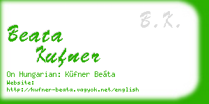 beata kufner business card